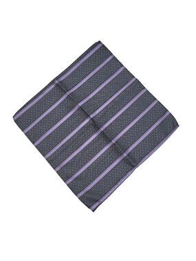 Elegant Purple & Gray Striped Pocket Square Textured Design 10"x10" Formal Wear